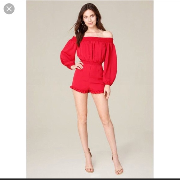 bebe red jumpsuit